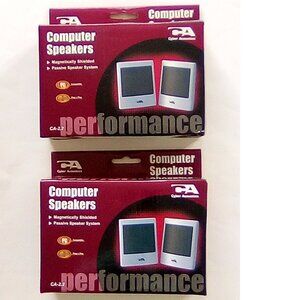 2 Packs of Cyber Acoustics CA-2.2 Plug & Play Computer Speakers